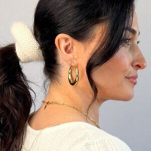 18k Gold Hoop Earrings | Tarnish Resistant | Waterproof Jewelry